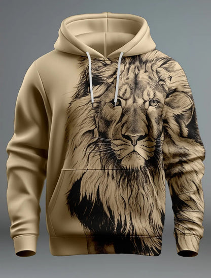 Fashion Brand Lion's Head 3D Hoodie Fashion Men And Women.