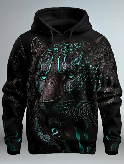 Fashion Brand Lion's Head 3D Hoodie Fashion Men And Women.