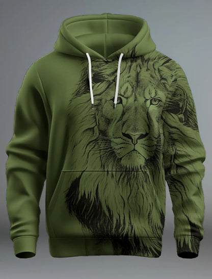 Fashion Brand Lion's Head 3D Hoodie Fashion Men And Women.