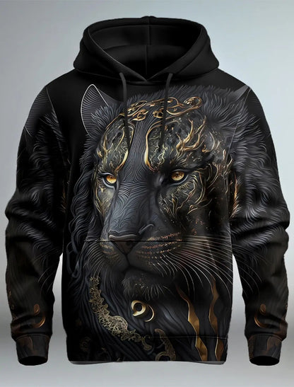 Fashion Brand Lion's Head 3D Hoodie Fashion Men And Women.