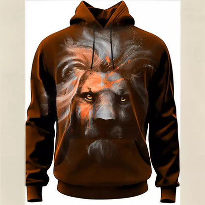 Fashion Brand Lion's Head 3D Hoodie Fashion Men And Women.