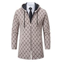 Men's Mid-length Sweater Fashion Casual Hooded Coat
