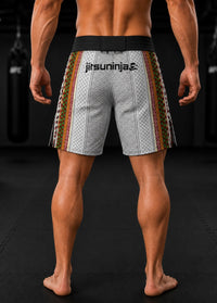Jitsuninja Unisex Tribal White MMA Shorts