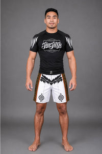 Jitsuninja Unisex Tribal White MMA Shorts