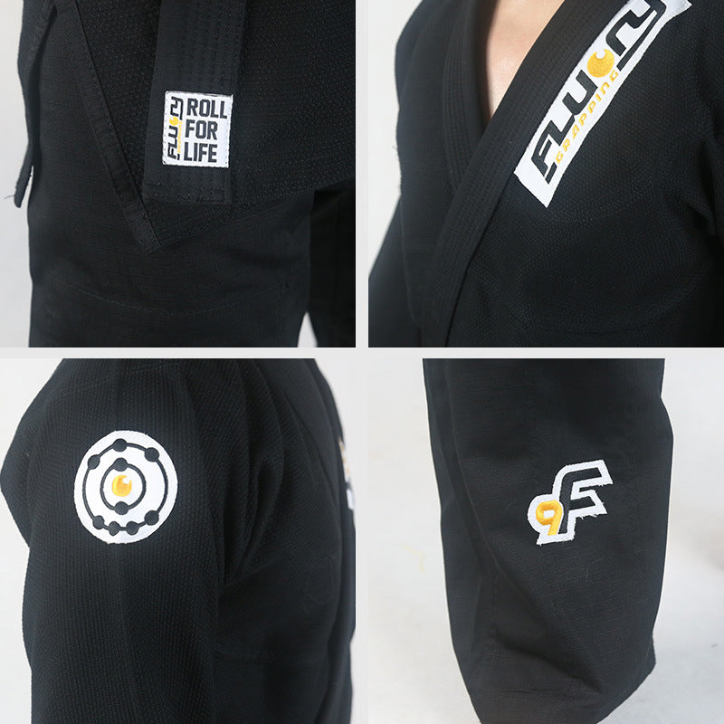 3 Colours Fluory Professional Black  Brazilian Jiu-jitsu Gi
