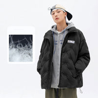 Loose Stand Collar Versatile Warm Fleece Padded Jacket