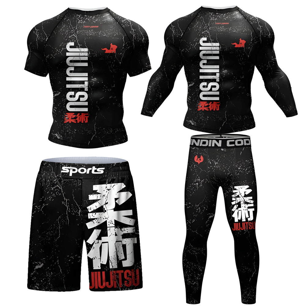 Jiu Jitsu 3D Printing Quick-drying Stretch  4-piece Set.